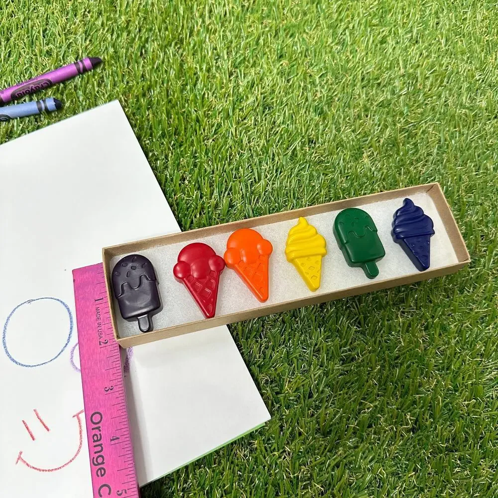 2/$30 Ice Cream Popsicle Crayons (6), Kids Boys Girls, Tropical Beach B-day Gift